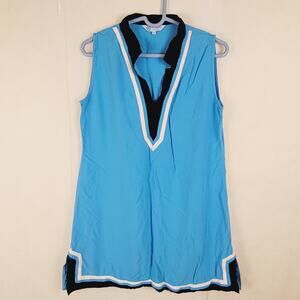 Escapada Living blue vneck sleeveless dress Size Med coastal resort old money